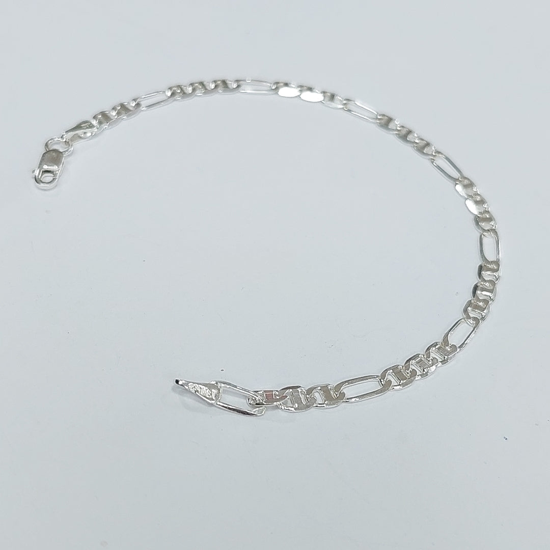 PULSERA TEJIDO 3X1 PLATA .925 16 CM 2.8 GR (NUEVO)