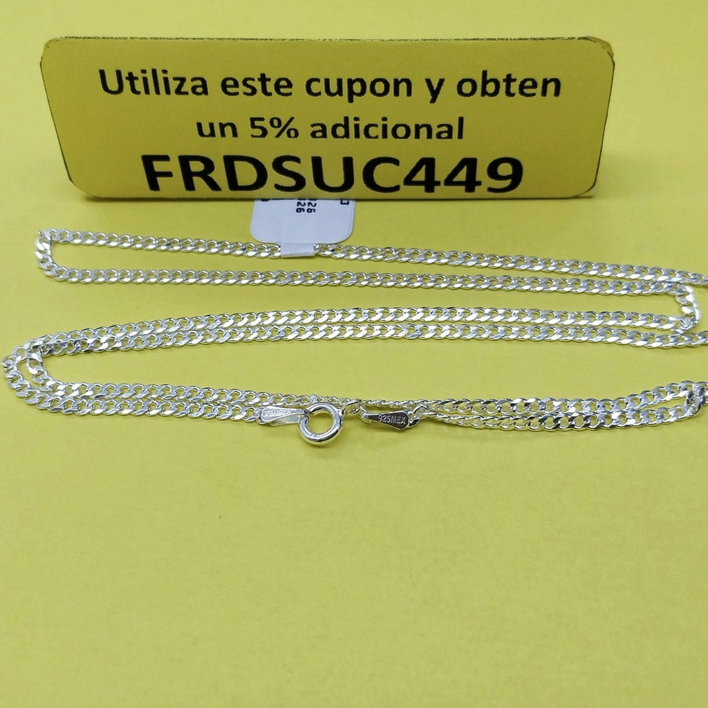 CADENA TEJIDO BARBADO PLATA .925 60 CM 5.6 GR (NUEVO)