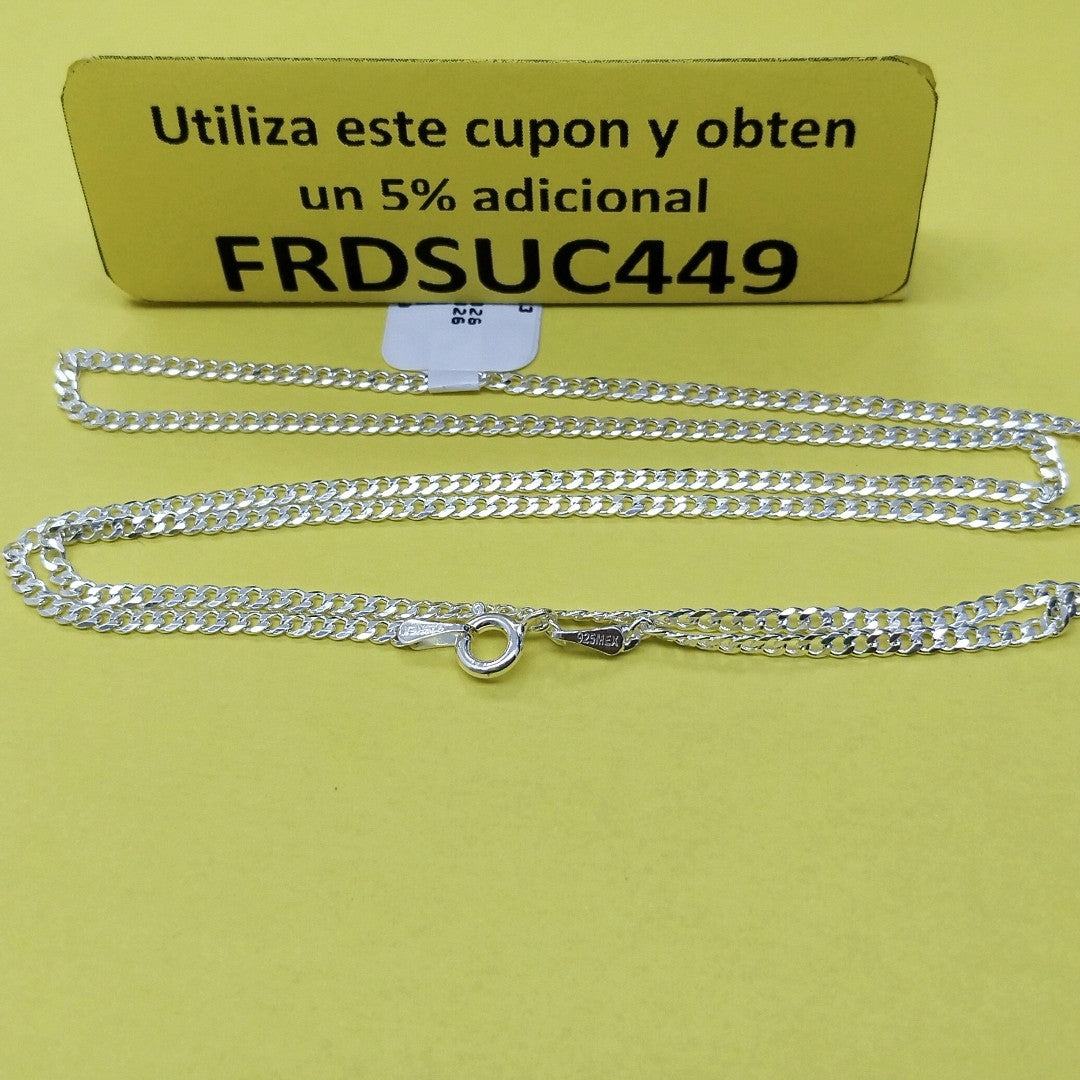 CADENA TEJIDO BARBADO PLATA .925 60 CM 5.6 GR (NUEVO)