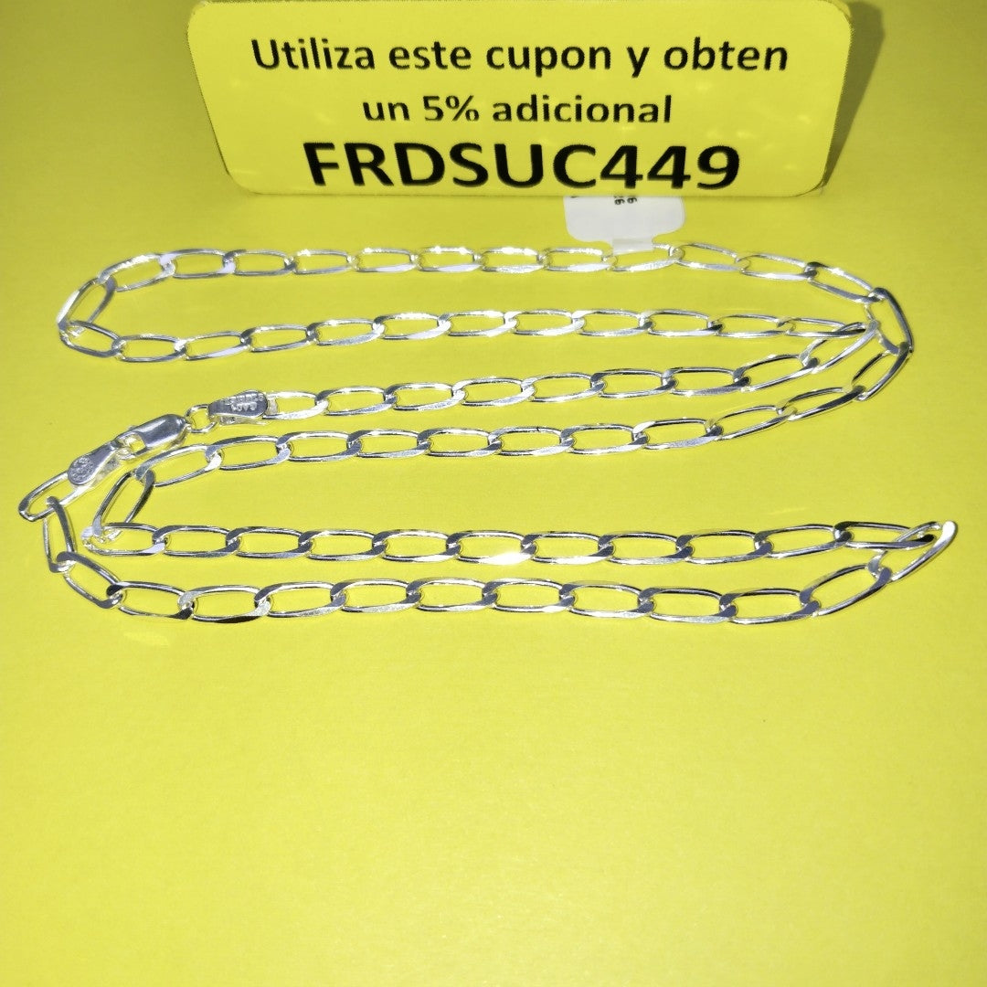 CADENA TEJIDO ESLABONES PLATA .925 60 CM 11.2 GR (NUEVO)