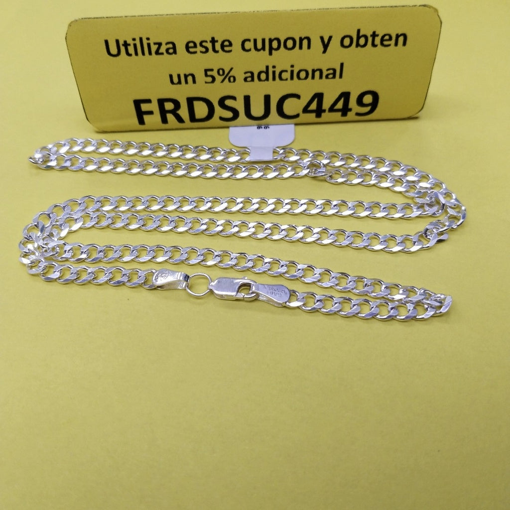 CADENA TEJIDO BARBADO PLATA .925 55 CM 12.8 GR (NUEVO)