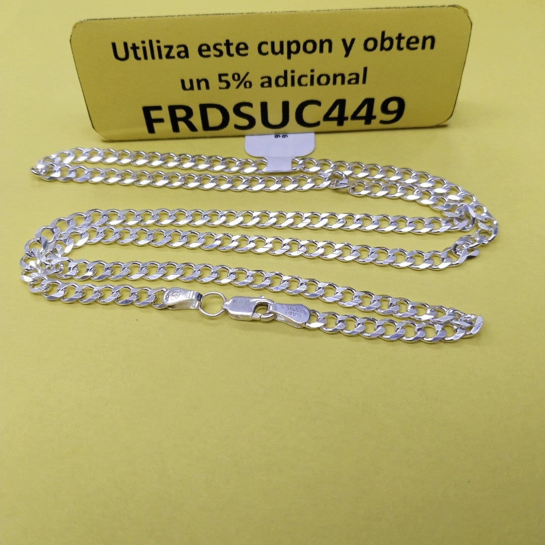 CADENA TEJIDO BARBADO PLATA .925 55 CM 12.8 GR (NUEVO)