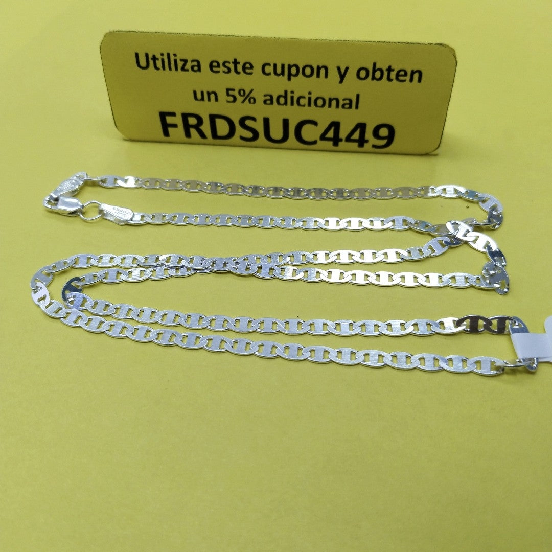 CADENA TEJIDO GUCHI PLATA .925 60 CM 9.3 GR (NUEVO)