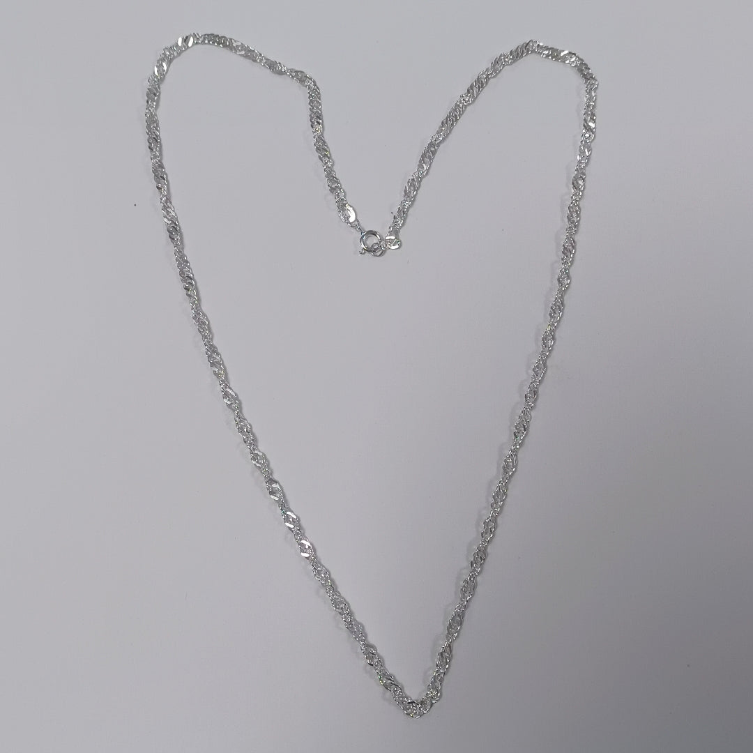 CADENA TEJIDO MEDIO TORZAL PLATA .925 55 CM 6.5 GR (NUEVO)