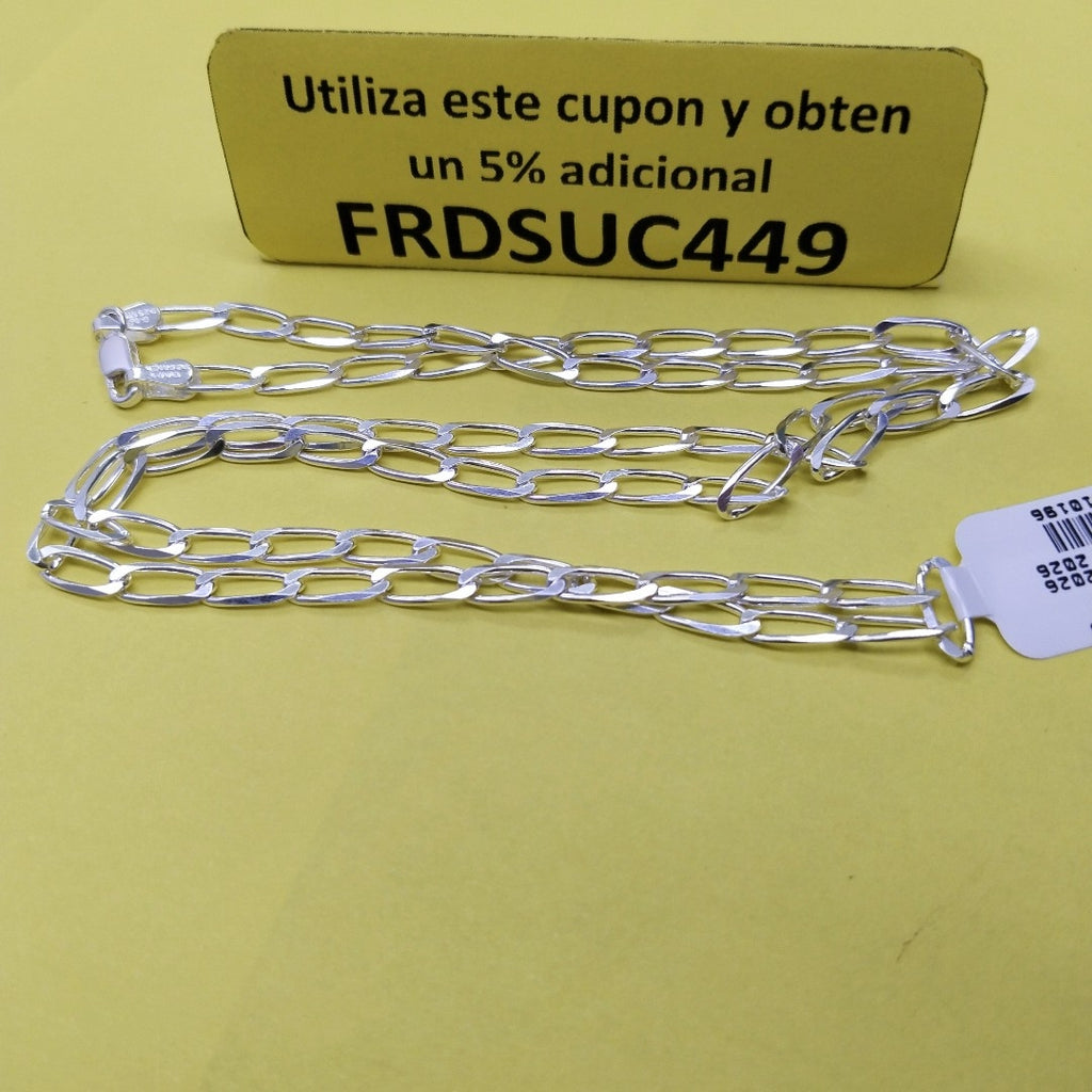 CADENA TEJIDO ESLABONES PLATA .925 60 CM 11.2 GR (NUEVO)
