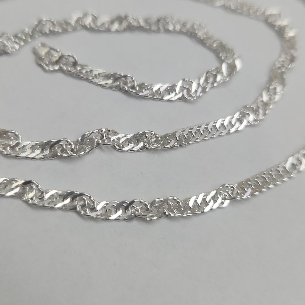 CADENA TEJIDO MEDIO TORZAL PLATA .925 55 CM 6.4 GR (NUEVO)