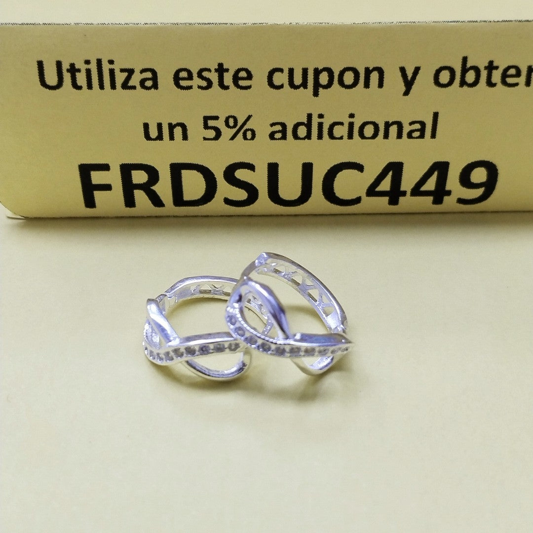 HUGGIES INFINITO CIRCONIAS PLATA .925 2.4 GR (NUEVO)