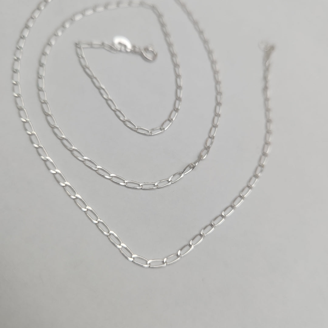 CADENA TEJIDO ESLABONES PLATA .925 55 CM 2.9 GR (NUEVO)