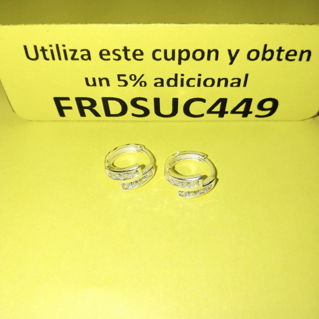 HUGGIES CIRCONIAS PLATA .925 1.9 GR (NUEVO)