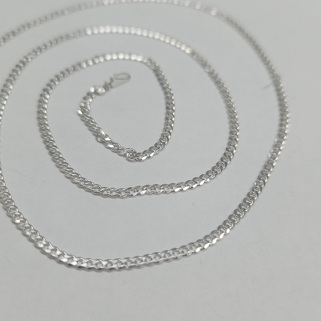 CADENA TEJIDO BARBADO PLATA .925 60 CM 5.5 GR (NUEVO)