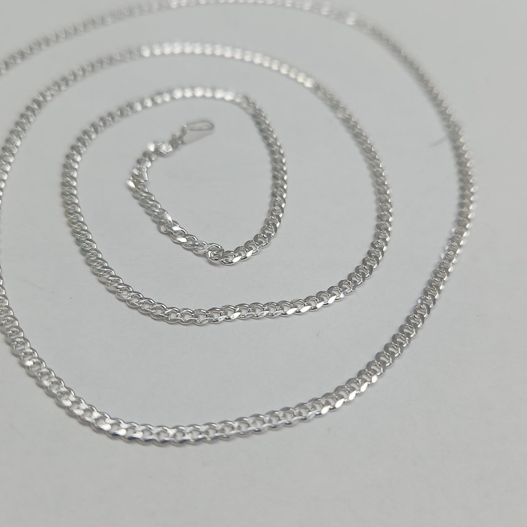 CADENA TEJIDO BARBADO PLATA .925 60 CM 5.5 GR (NUEVO)