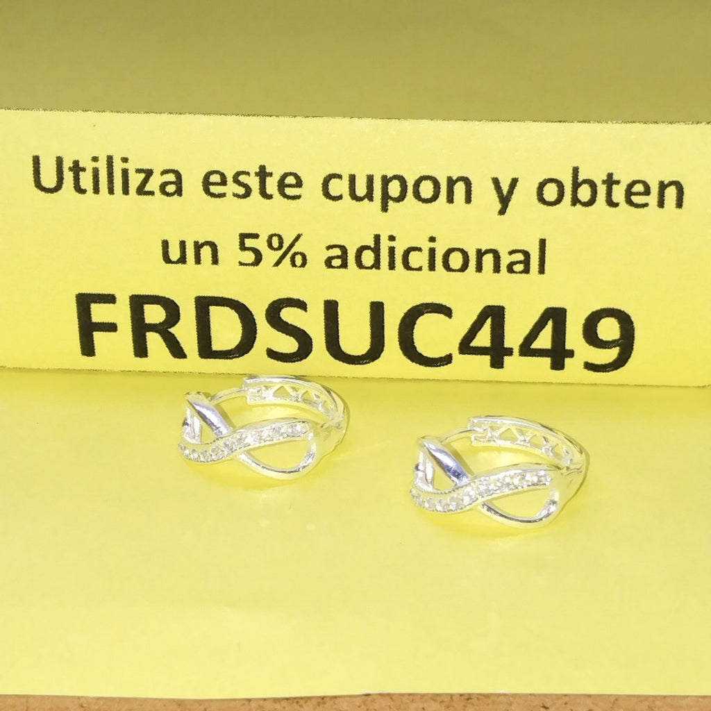 HUGGIES INFINITO CIRCONIAS PLATA .925 2.4 GR (NUEVO)