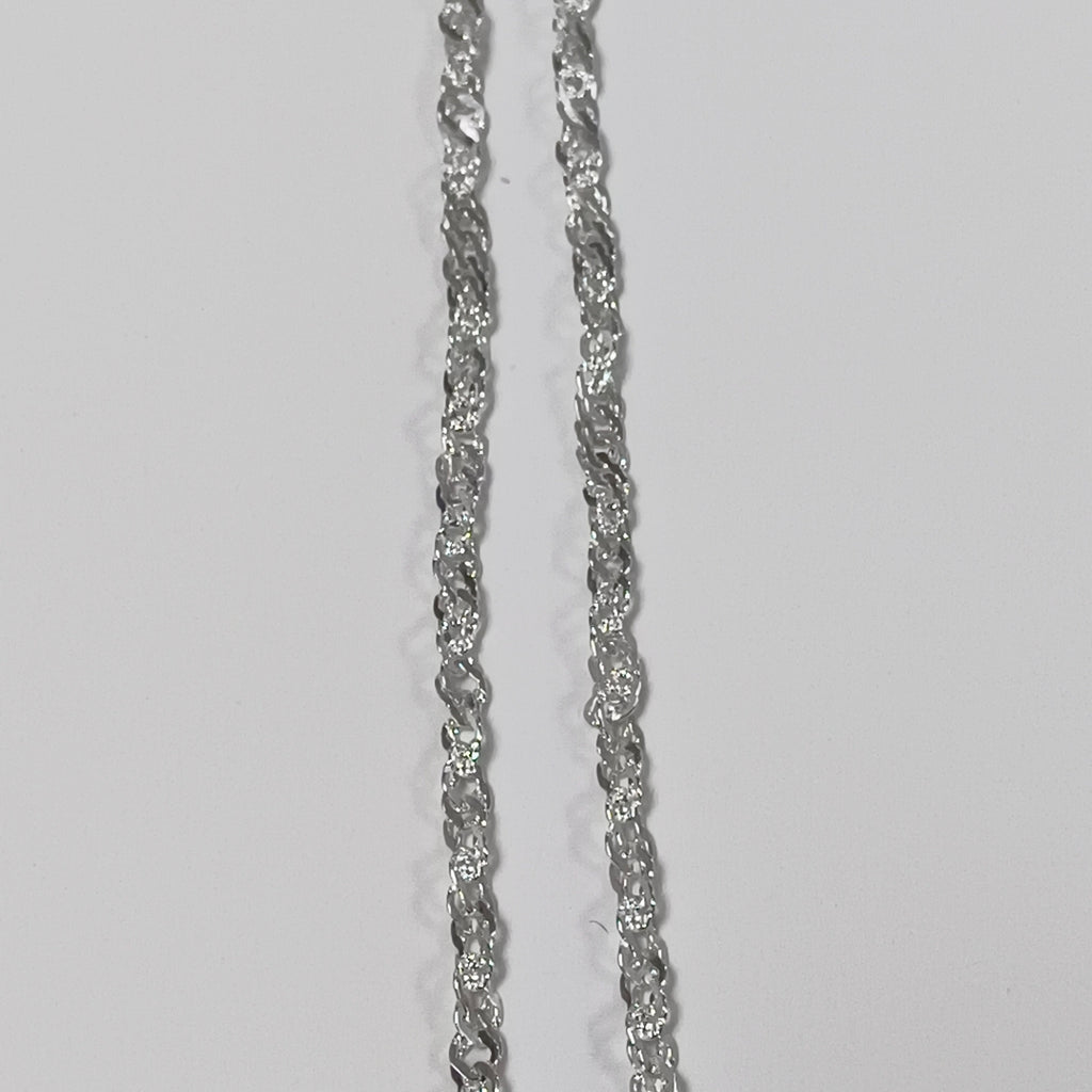 CADENA TEJIDO MEDIO TORZAL PLATA .925 55 CM 5.6 GR (NUEVO)