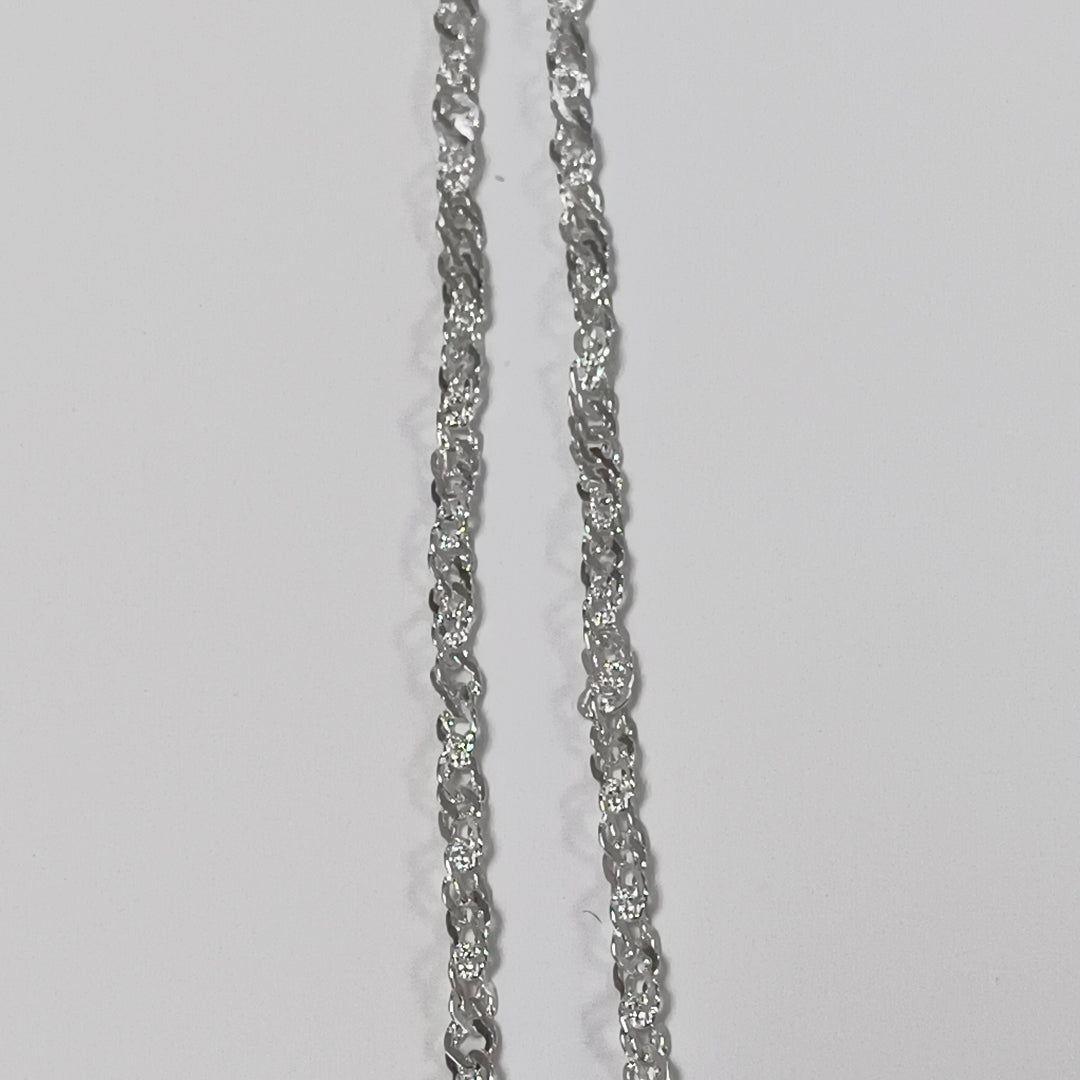 CADENA TEJIDO MEDIO TORZAL PLATA .925 55 CM 5.6 GR (NUEVO)
