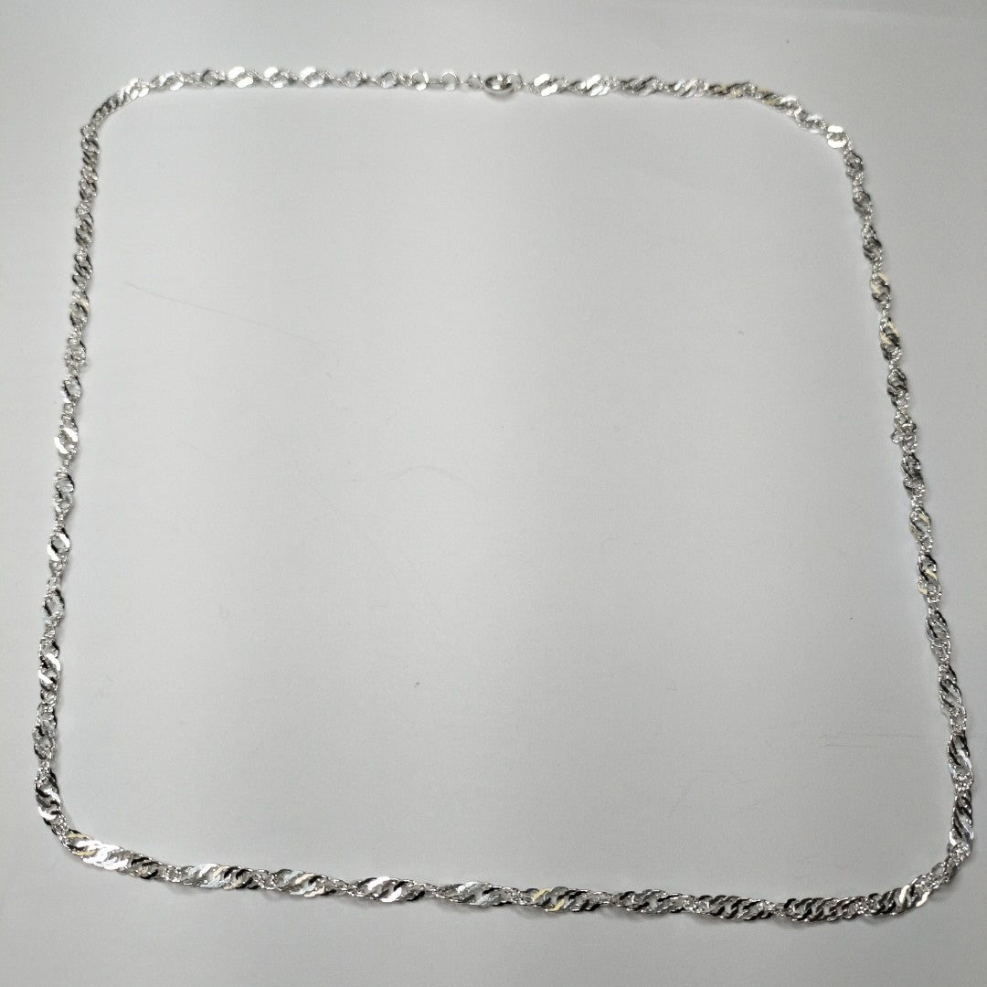 CADENA TEJIDO MEDIO TORZAL PLATA .925 55 CM 5.6 GR (NUEVO)