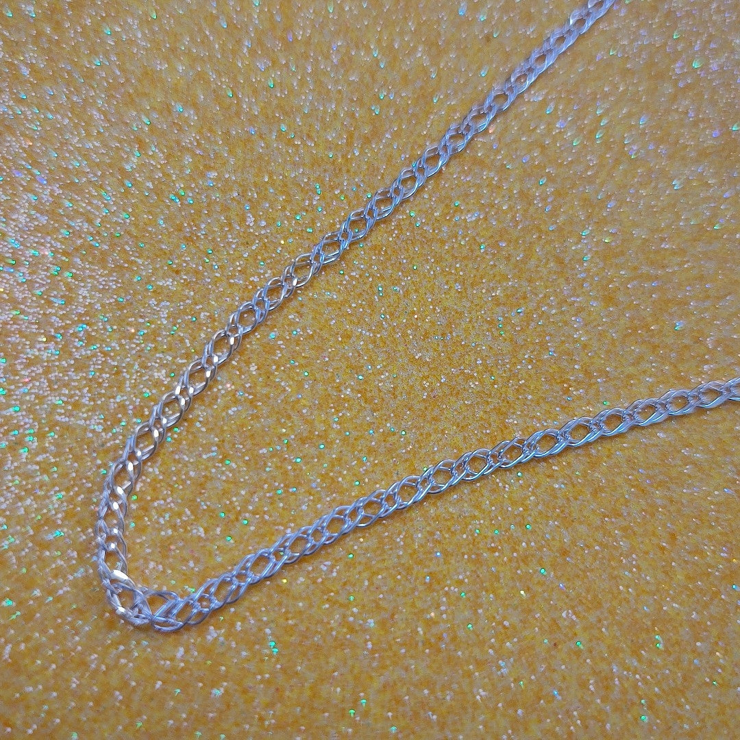 CADENA TEJIDO ESLABONES PLATA .925 55 CM 4 GR (NUEVO)