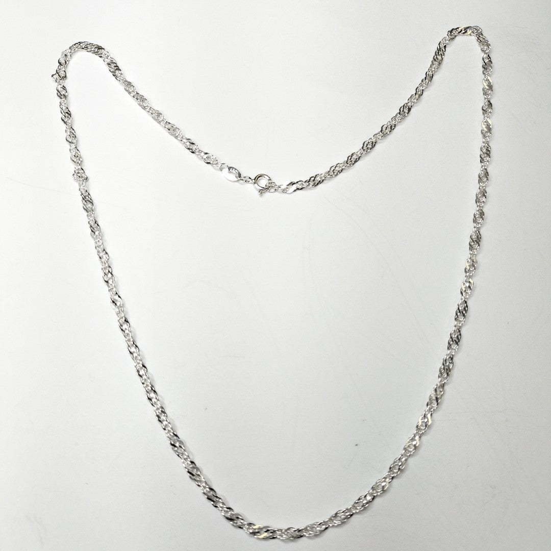 CADENA TEJIDO MEDIO TORZAL PLATA .925 55 CM 5.6 GR (NUEVO)