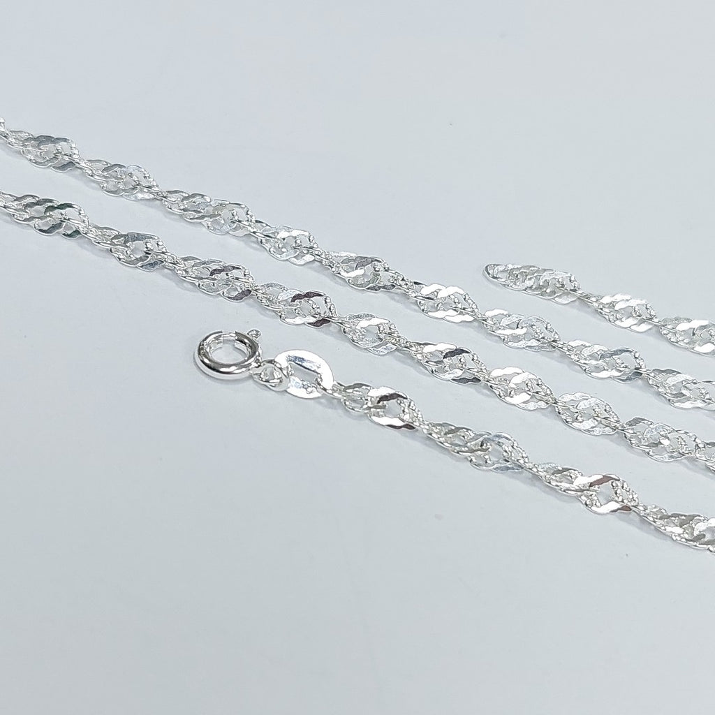 CADENA TEJIDO MEDIO TORZAL PLATA .925 55 CM 6.4 GR (NUEVO)