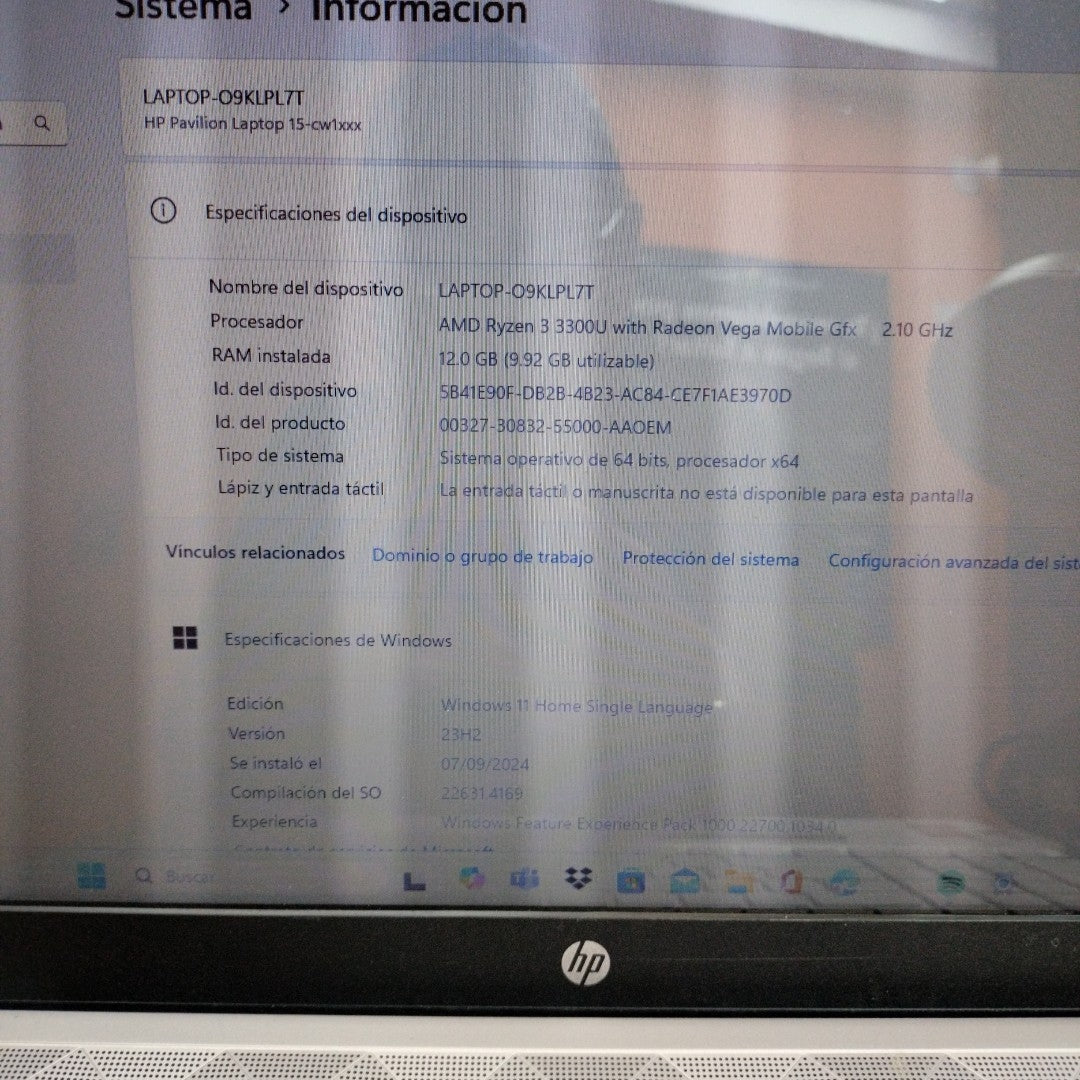 LAPTOP HP PAVILION 15-CW1012LA (2023) 1 TB + 128 GB SSD 12 GB RAM (SEMINUEVO)