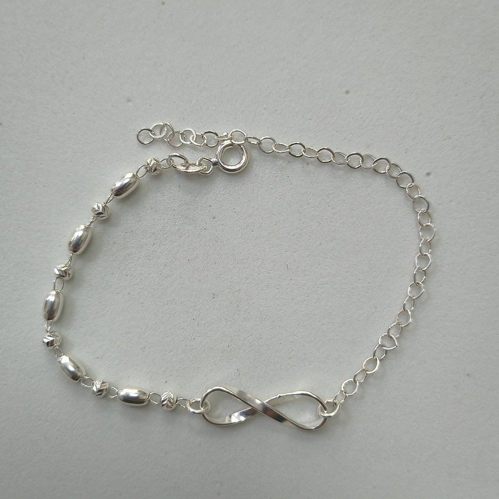 PULSERA TEJIDO INFINITO PLATA .925 18 CM 2.3 GR (NUEVO)