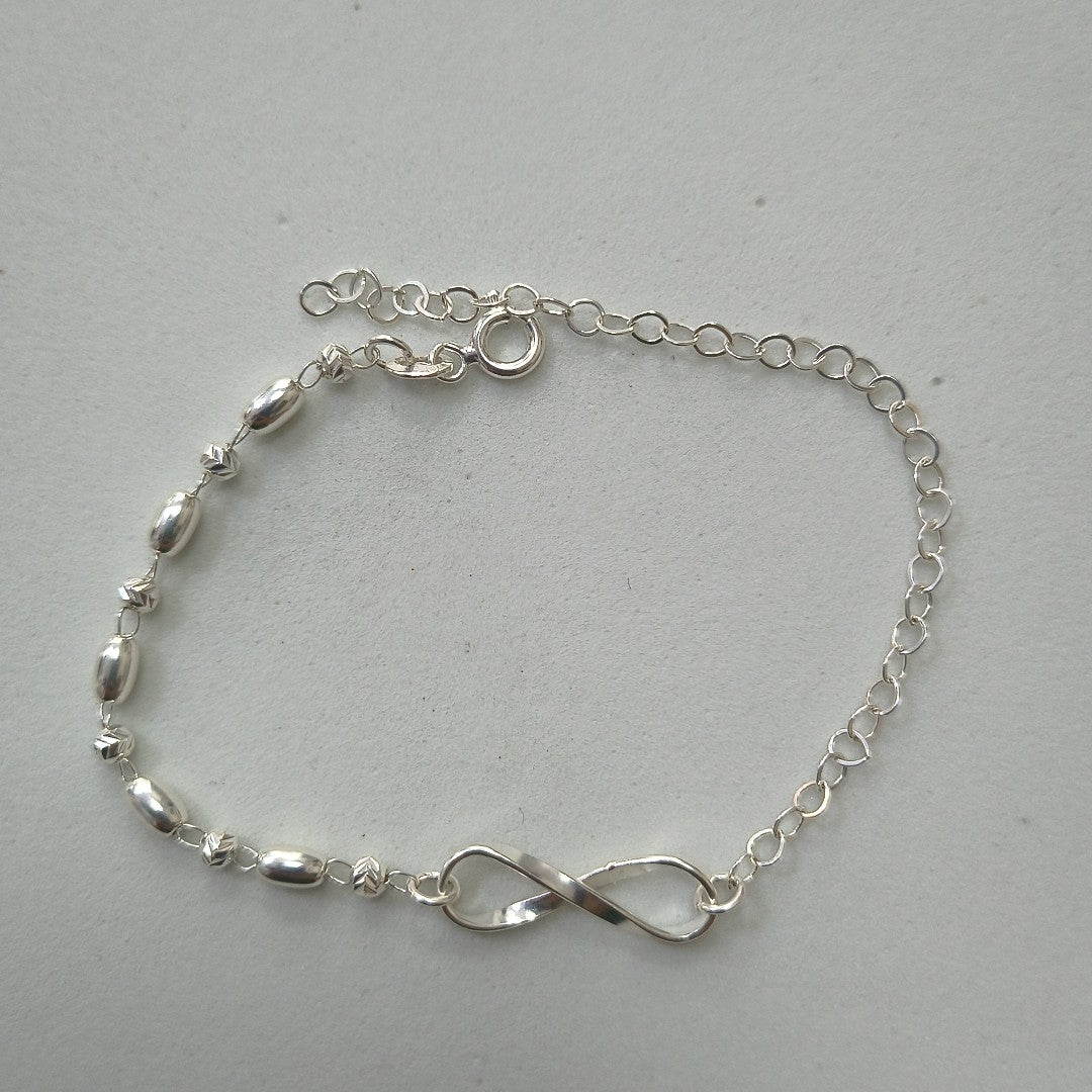 PULSERA TEJIDO INFINITO PLATA .925 18 CM 2.3 GR (NUEVO)