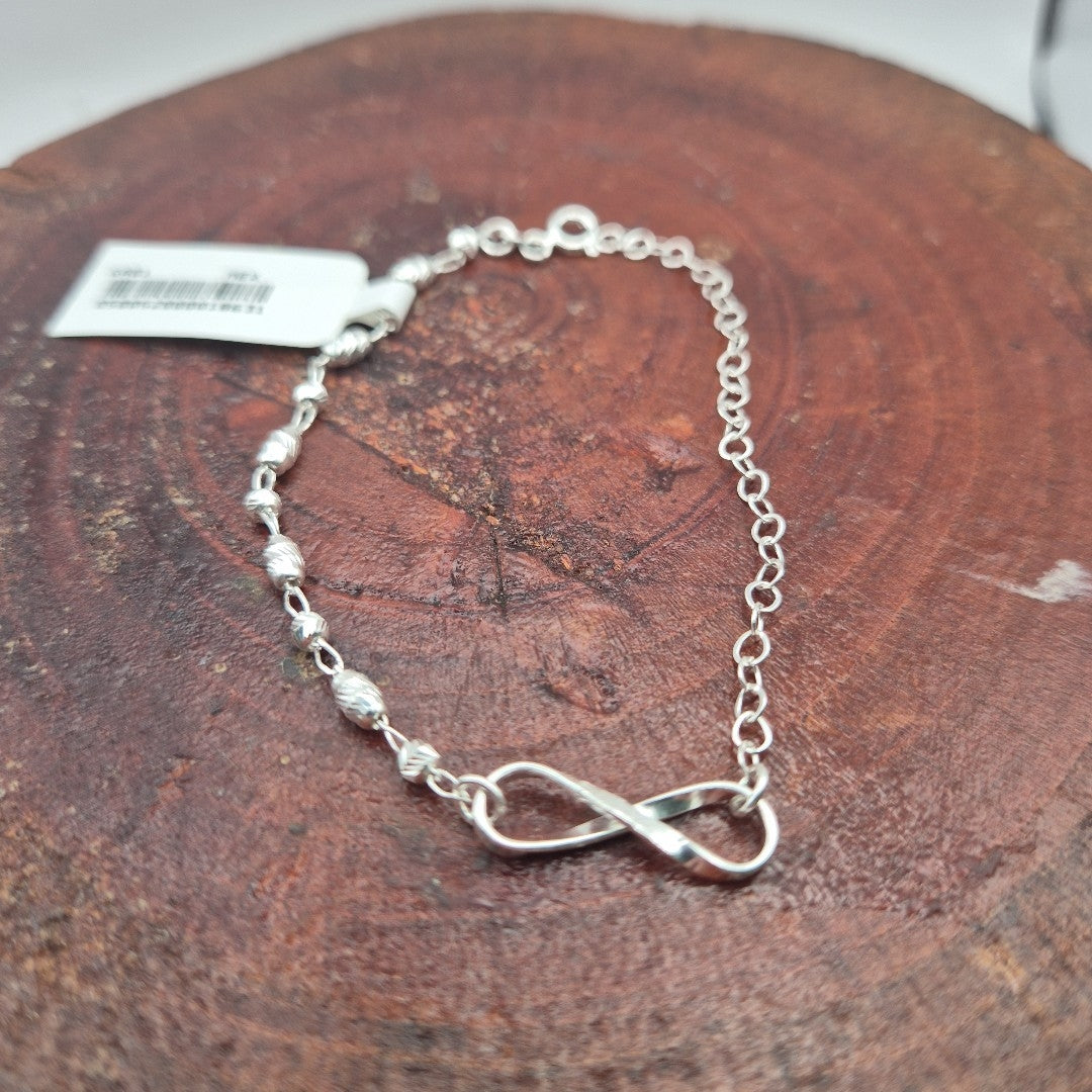 PULSERA TEJIDO INFINITO PLATA .925 18 CM 2.2 GR (NUEVO)