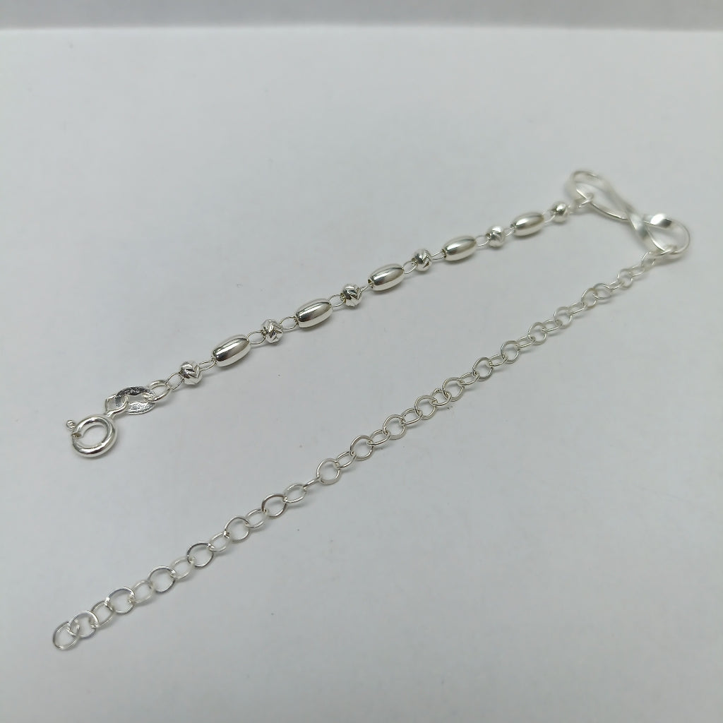 PULSERA TEJIDO INFINITO PLATA .925 18 CM 2.3 GR (NUEVO)