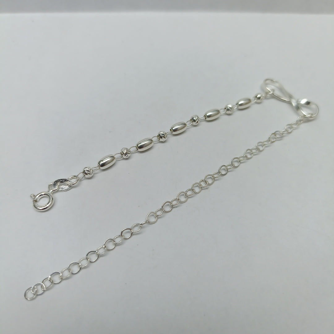 PULSERA TEJIDO INFINITO PLATA .925 18 CM 2.3 GR (NUEVO)