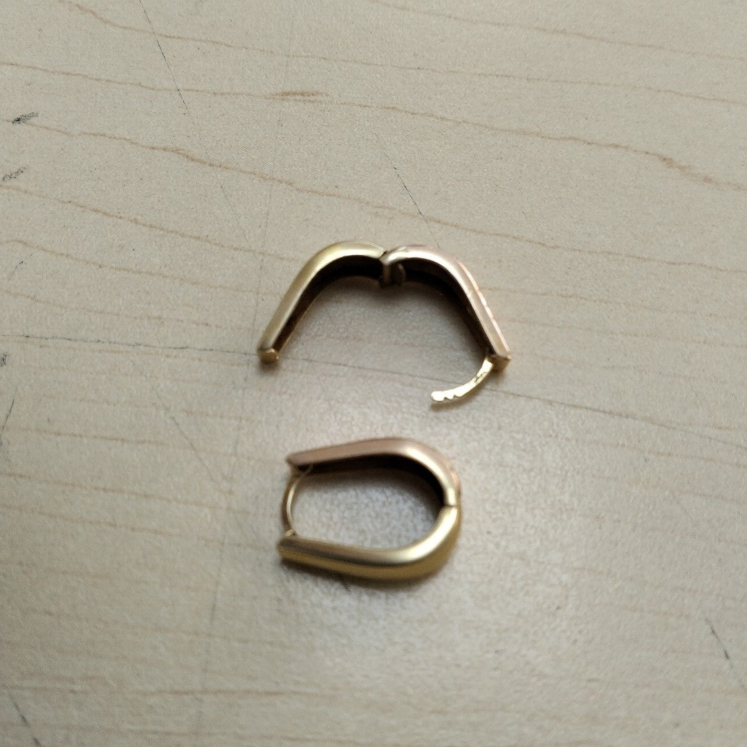 ARRACADAS PAR ORO COMBINADO 14 K 3.4 GRMS (SEMINUEVO)