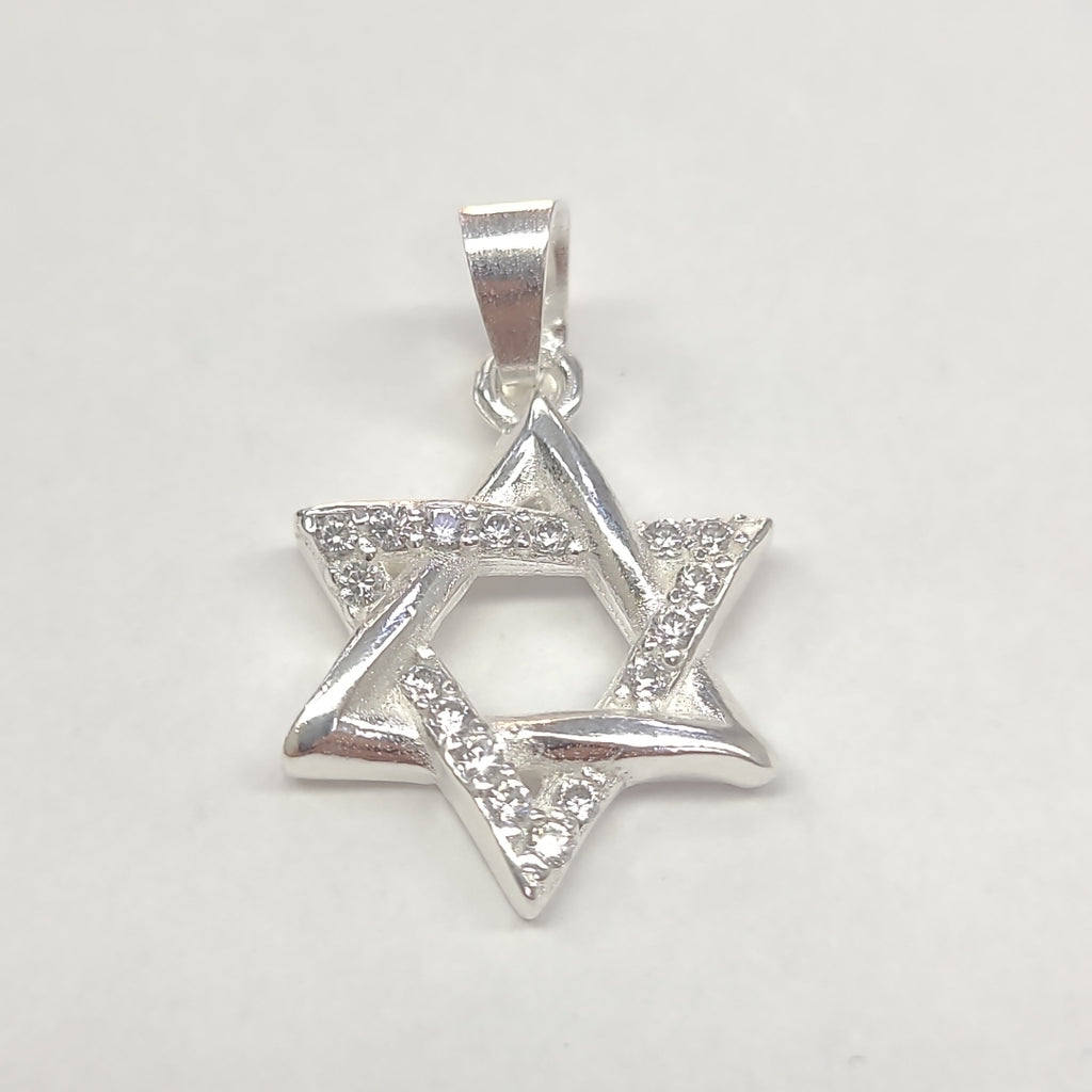 DIJE ESTRELLA DE DAVID C/CIRCONIAS PLATA .925 2.6 GR (NUEVO)