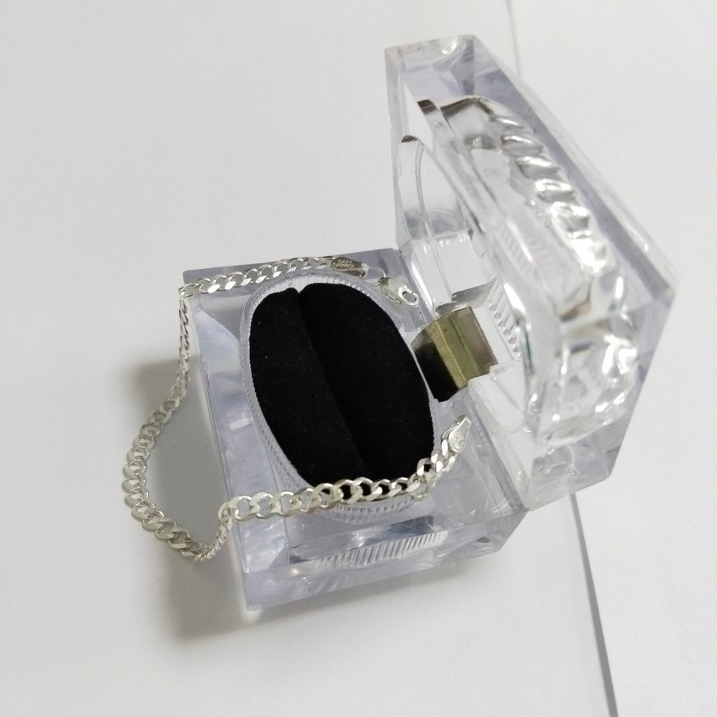 PULSERA TEJIDO BARBADA PLATA .925 16 CM 4.2 GR (NUEVO)