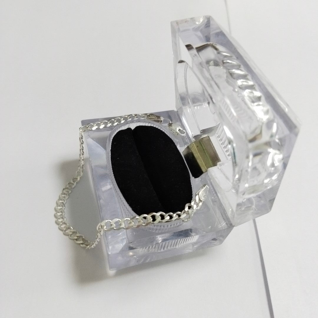 PULSERA TEJIDO BARBADA PLATA .925 16 CM 4.2 GR (NUEVO)