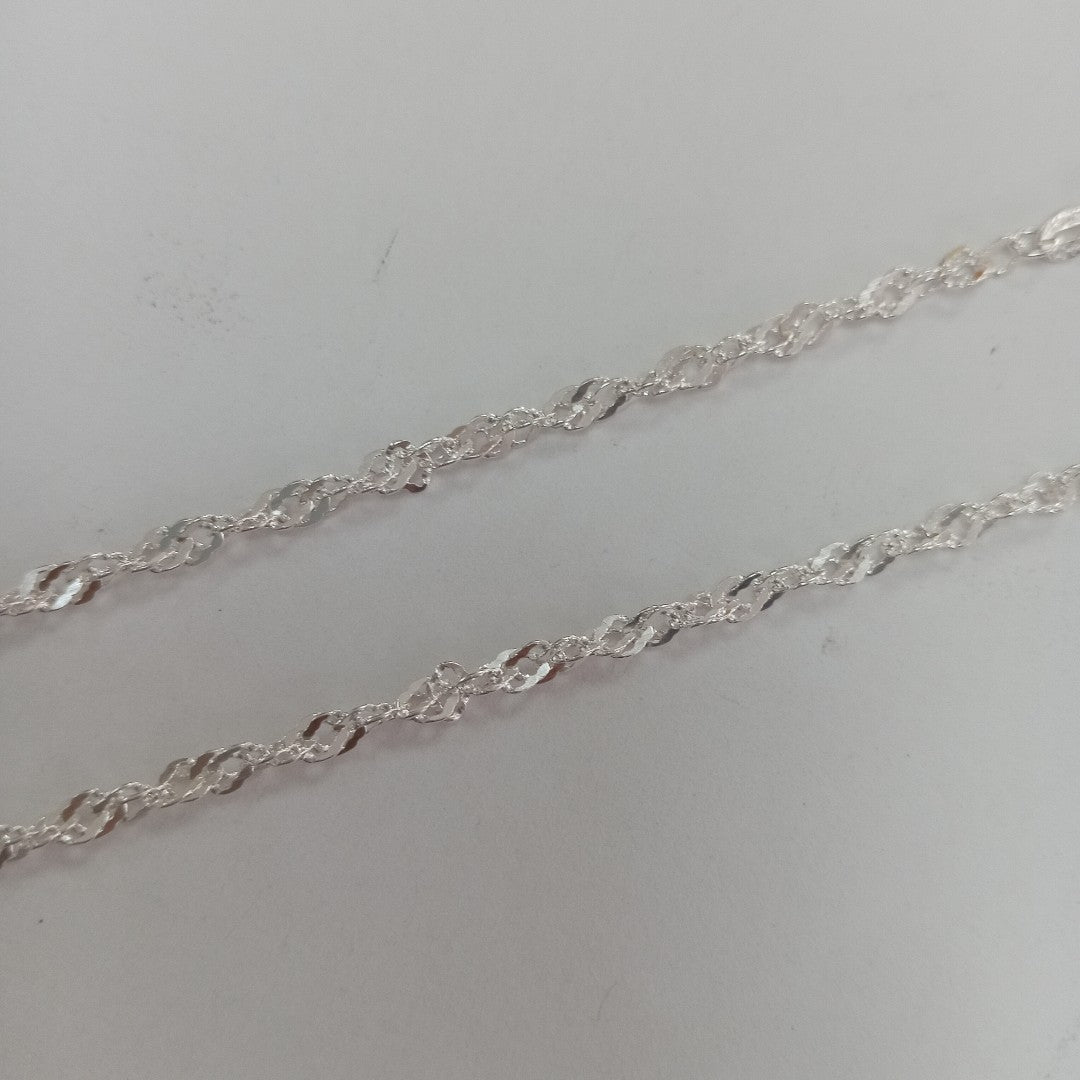 CADENA TEJIDO MEDIO TORZAL PLATA .925 55 CM 6.2 GR (NUEVO)