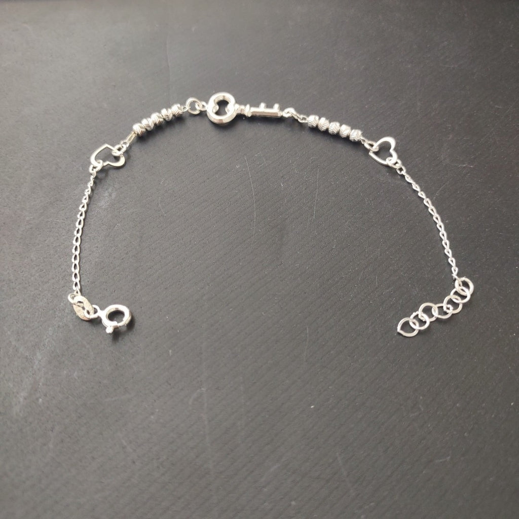 PULSERA TEJIDO LLAVE PLATA .925 18 CM 2.3 GR (NUEVO)