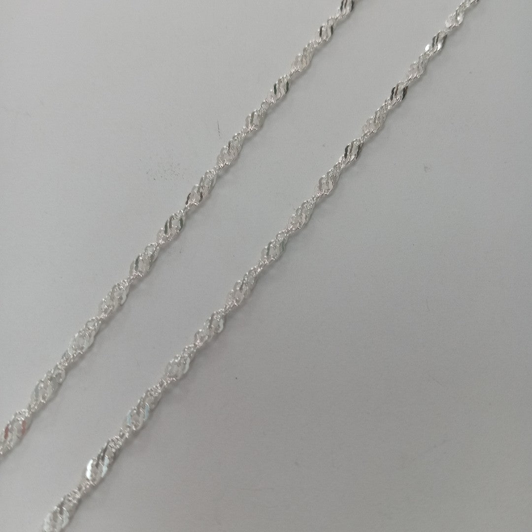 CADENA TEJIDO MEDIO TORZAL PLATA .925 55 CM 5.8 GR (NUEVO)