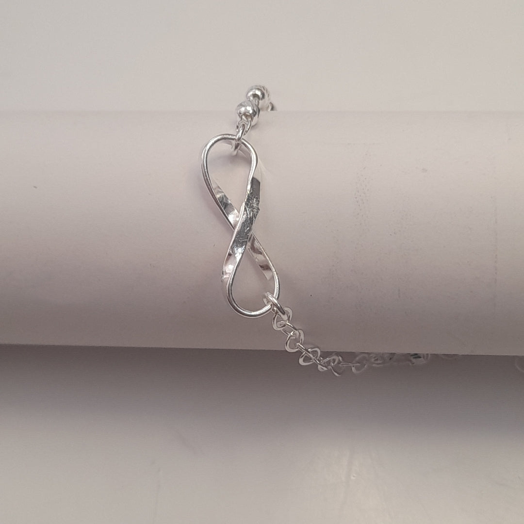 PULSERA TEJIDO INFINITO PLATA .925 18 CM 2.2 GR (NUEVO)