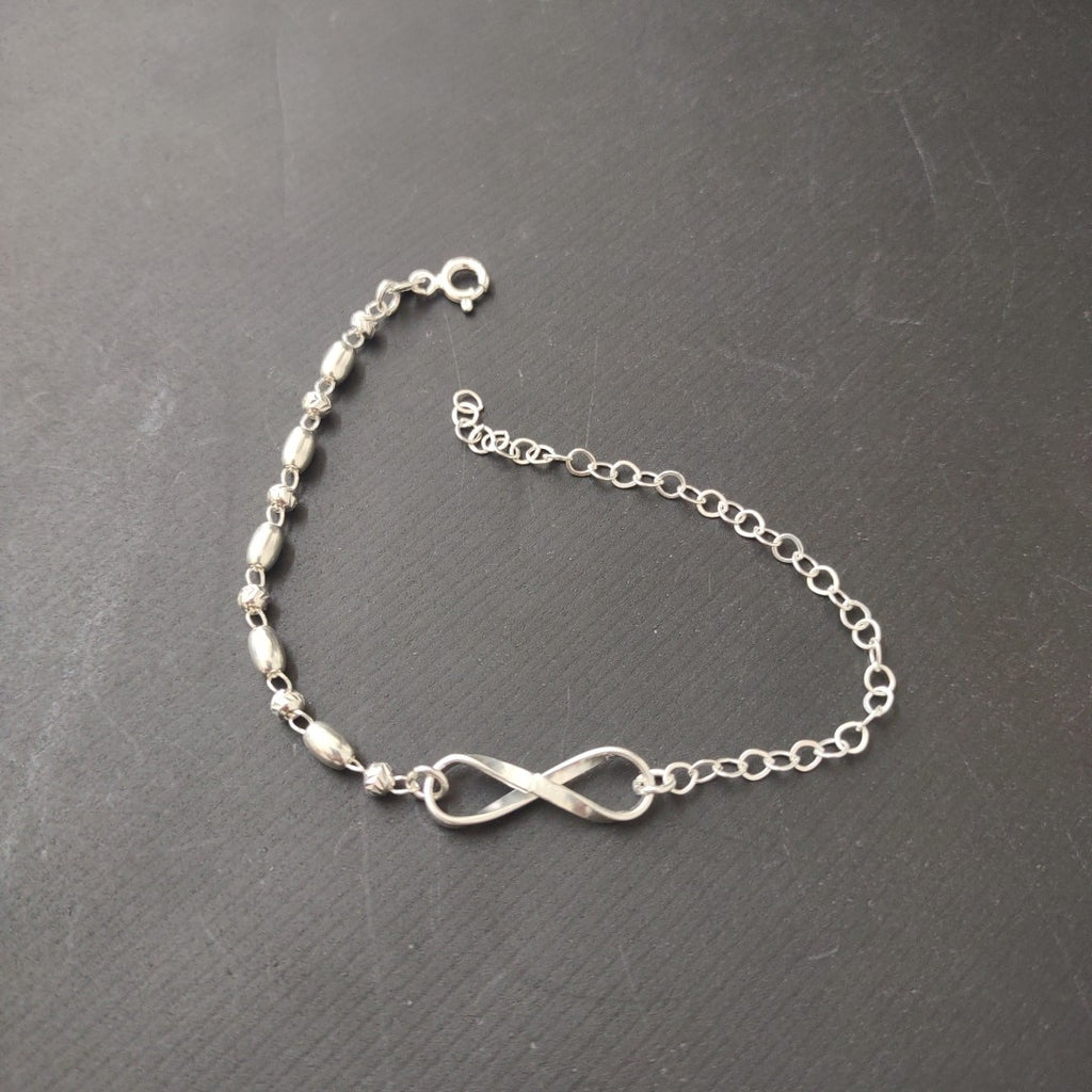 PULSERA TEJIDO INFINITO PLATA .925 18 CM 2.4 GR (NUEVO)