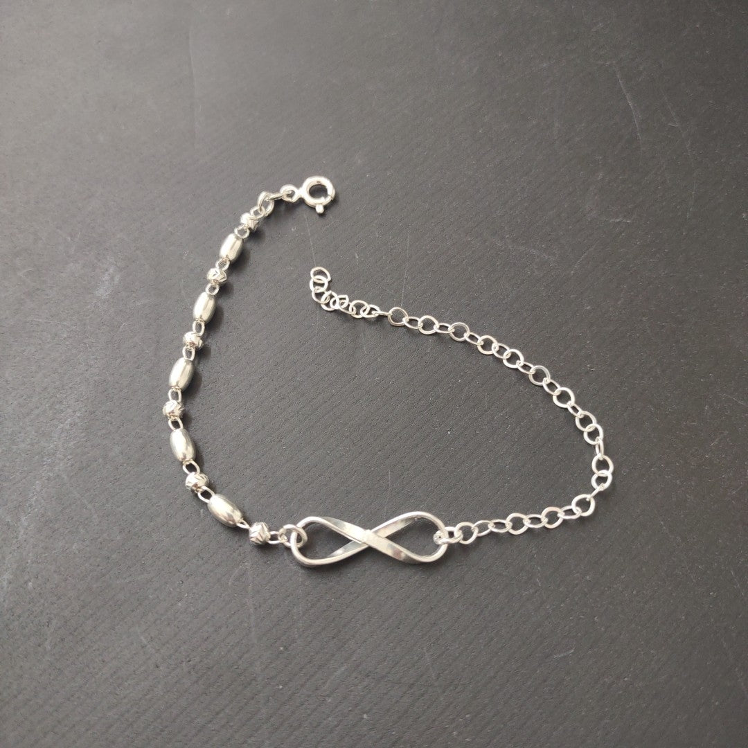PULSERA TEJIDO INFINITO PLATA .925 18 CM 2.4 GR (NUEVO)