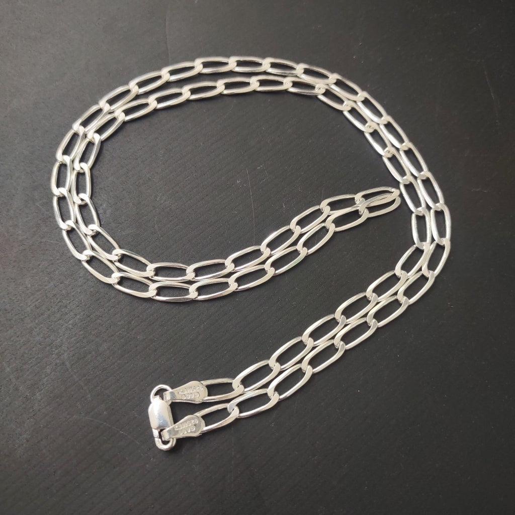 CADENA TEJIDO ESLABONES PLATA .925 55 CM 10.5 GR (NUEVO)