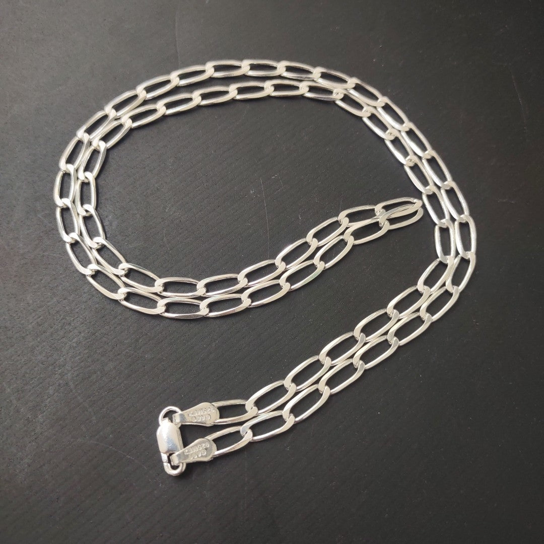 CADENA TEJIDO ESLABONES PLATA .925 55 CM 10.5 GR (NUEVO)