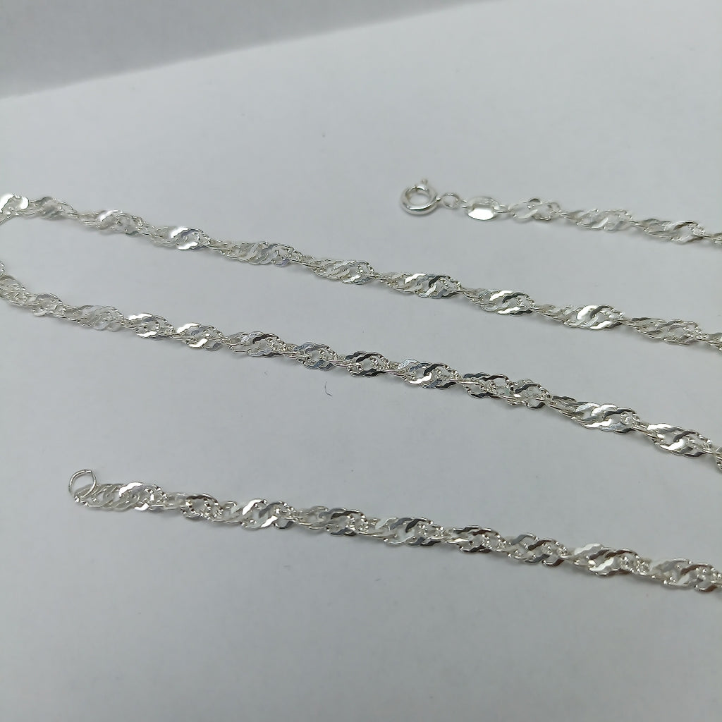 CADENA TEJIDO MEDIO TORZAL PLATA .925 55 CM 5.6 GR (NUEVO)