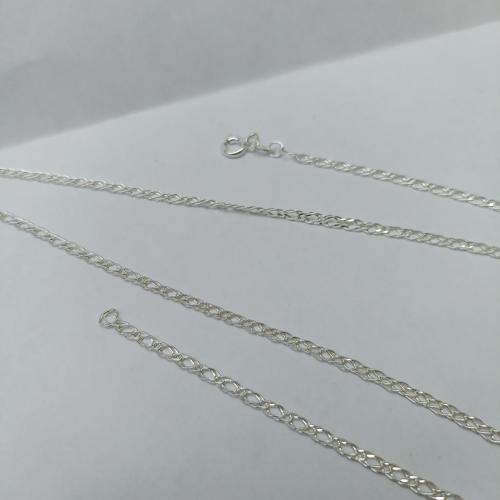CADENA TEJIDO ESLABONES PLATA .925 50 CM 3.4 GR (NUEVO)