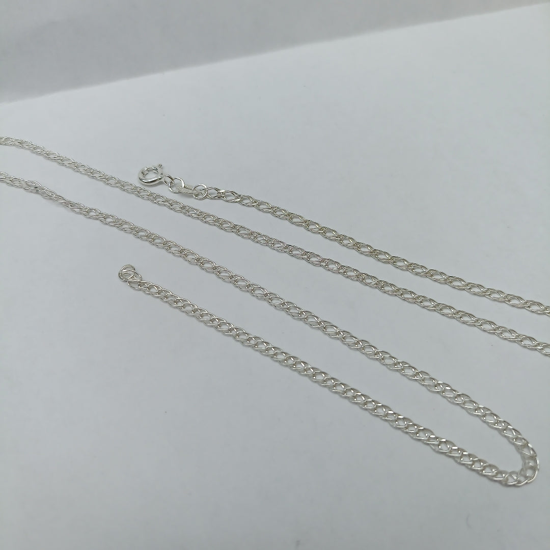 CADENA TEJIDO ESLABONES PLATA .925 50 CM 3.5 GR (NUEVO)