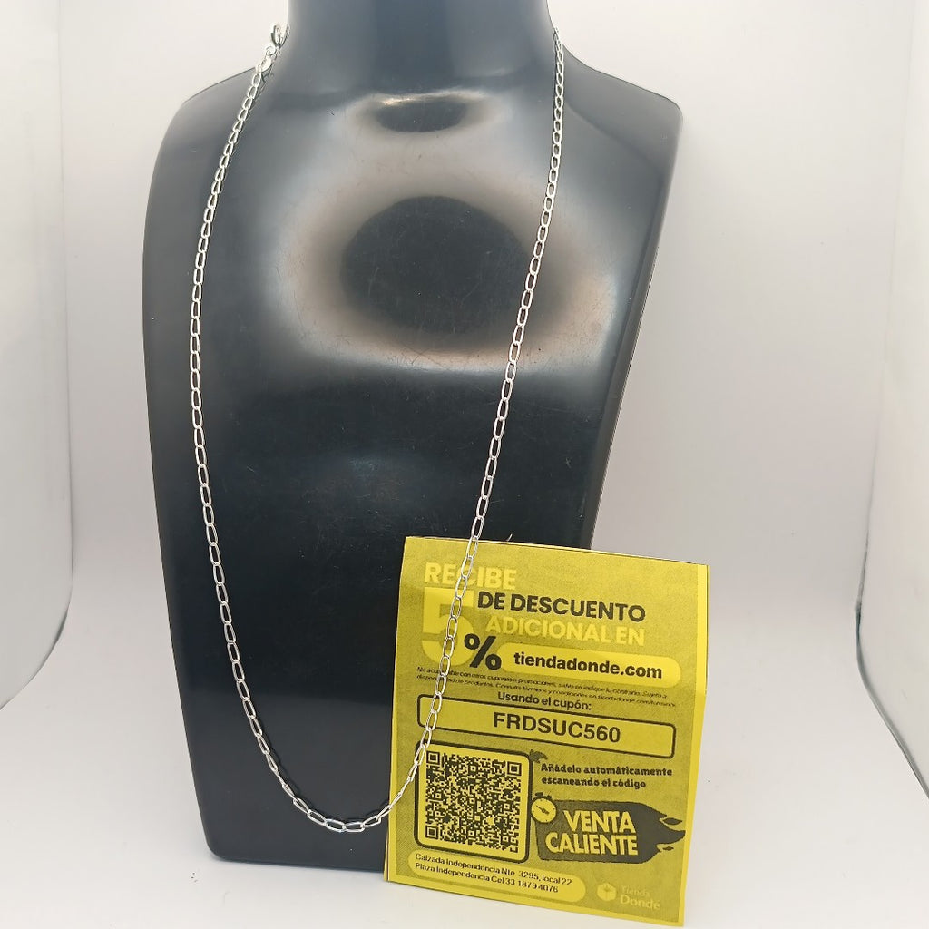 CADENA TEJIDO ESLABONES PLATA .925 50 CM 2.5 GR (NUEVO)