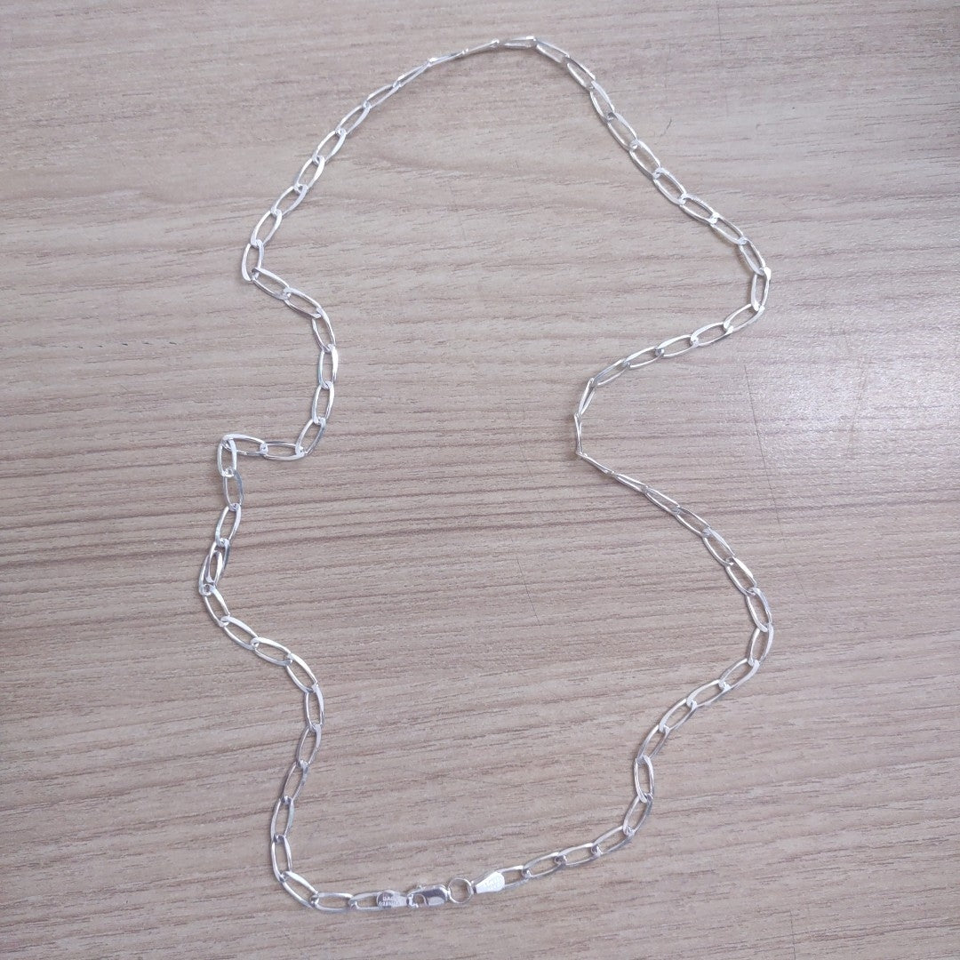 CADENA TEJIDO ESLABONES PLATA .925 60 CM 10.7 GR (NUEVO)