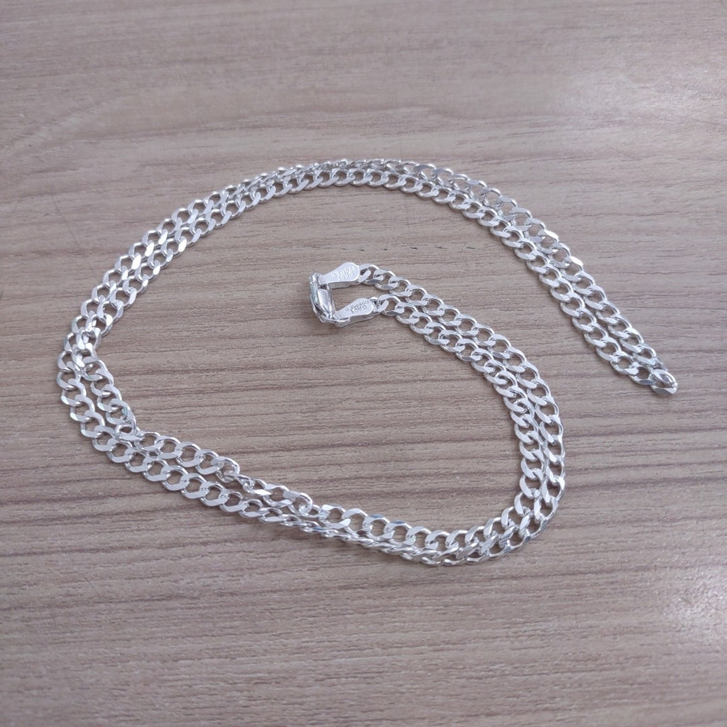 CADENA TEJIDO BARBADO PLATA .925 60 CM 13 GR (NUEVO)
