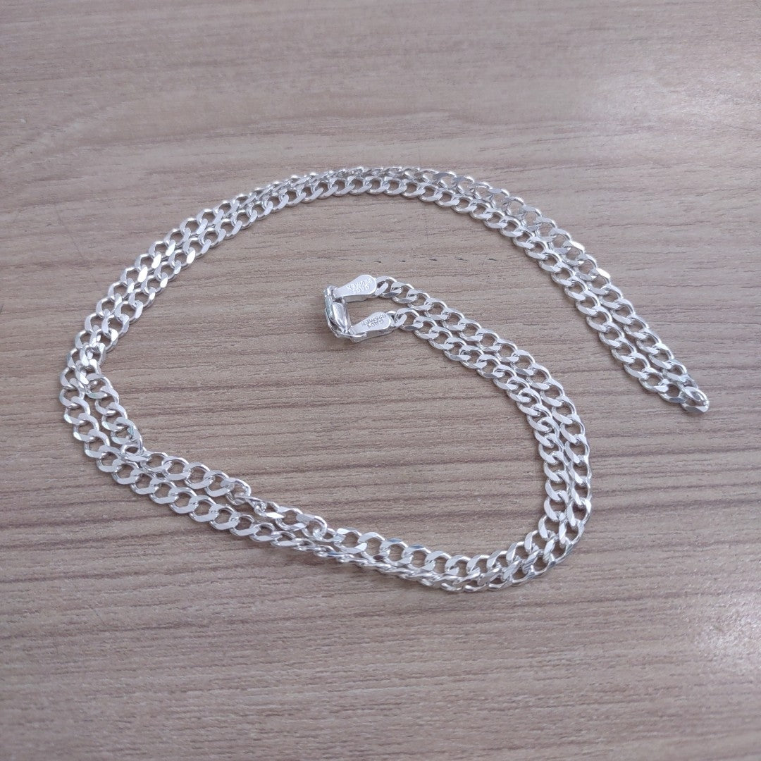 CADENA TEJIDO BARBADO PLATA .925 60 CM 13 GR (NUEVO)