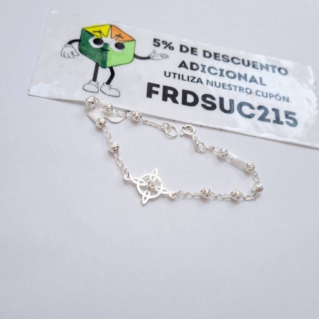 PULSERA TEJIDO ESPECIAL PLATA .925 18 CM 2.8 GR (NUEVO)