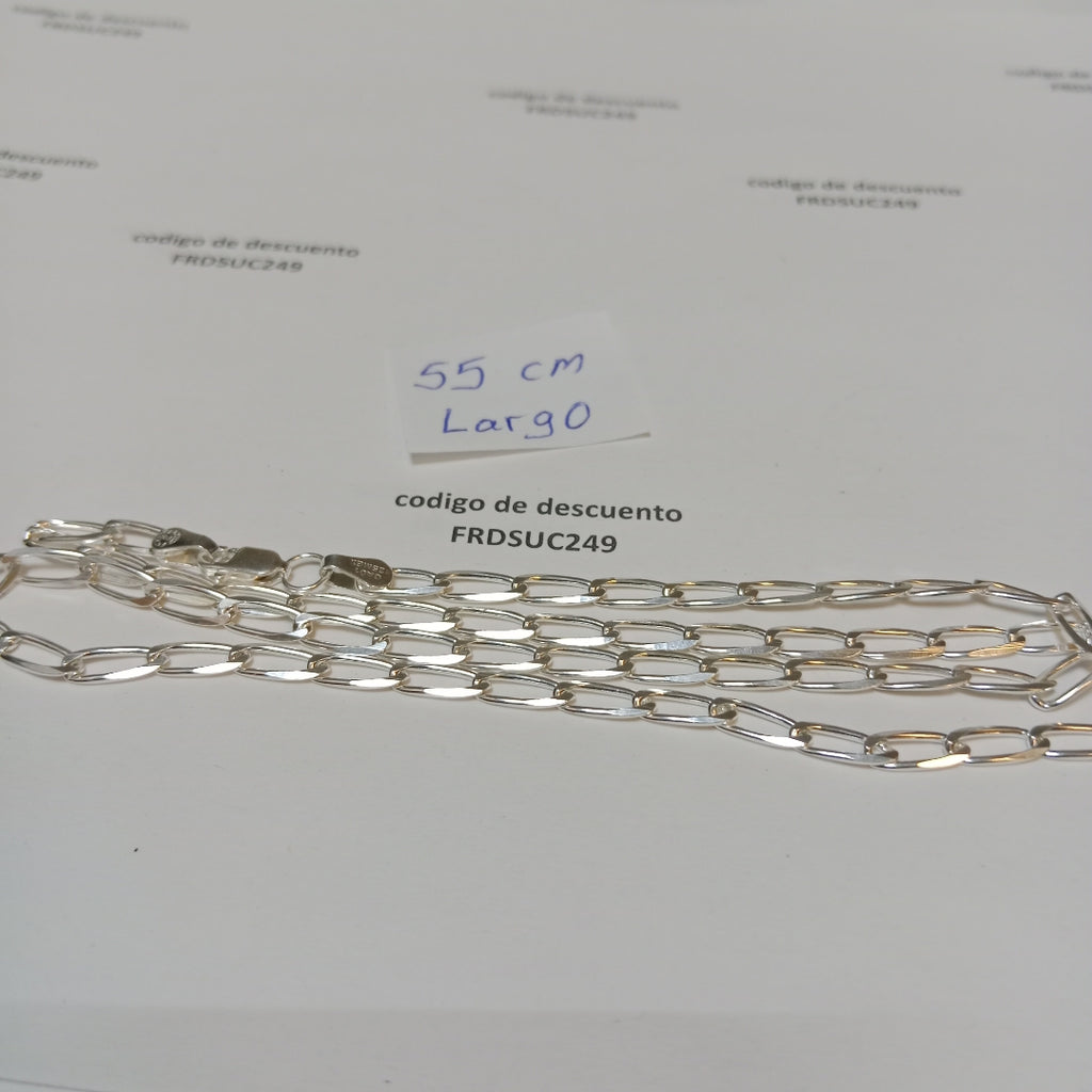 CADENA TEJIDO ESLABONES PLATA .925 55 CM 9.9 GR (NUEVO)