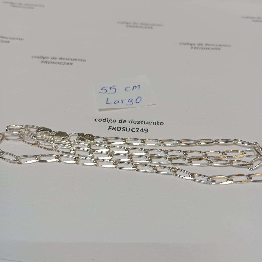 CADENA TEJIDO ESLABONES PLATA .925 55 CM 9.9 GR (NUEVO)